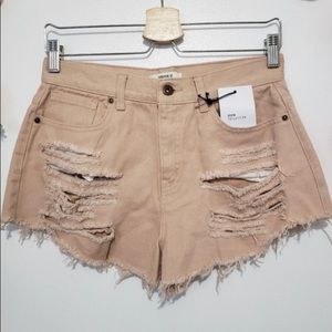 Forever 21 high waisted ripped booty short shorts